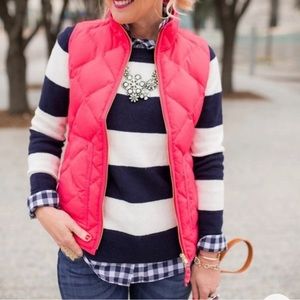 J.Crew Hot Pink quilted vest
